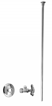 5 in. Nom. x .38 in. Flat Head Riser Toilet Kit - Polished Chrome