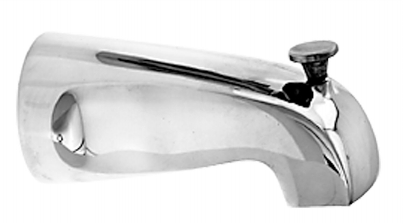 Brass Nose Diverter Tub Spout - Polished Chrome