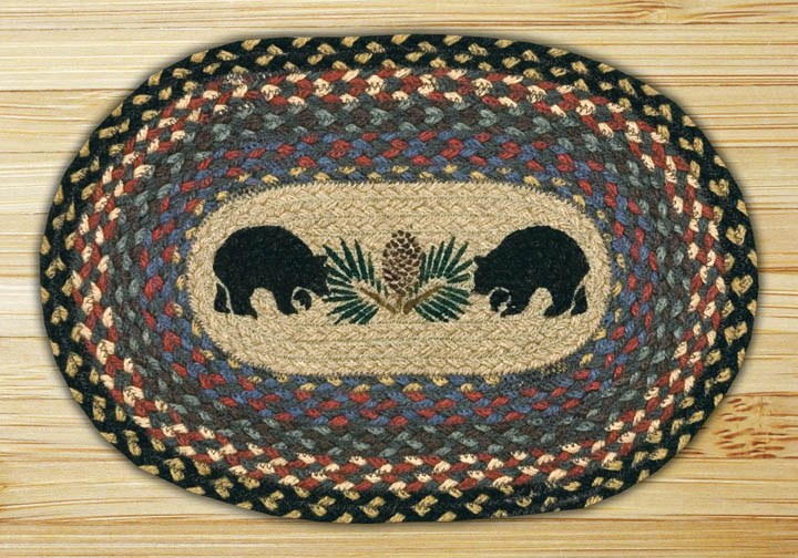 Capitol Importing  Black Bears - 10 in. x 15 in. Hand Printed Oval Swatch