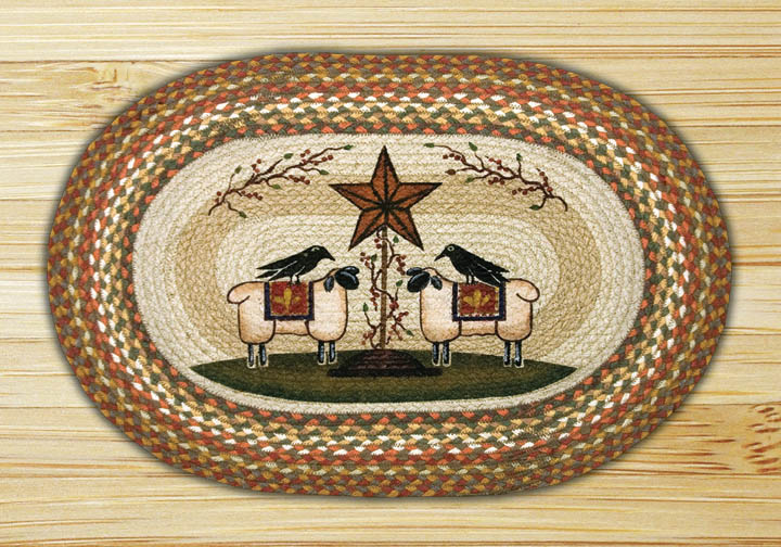Picture of Capitol Importing 65-300SBS Sheep & Barn Star - 20 in. x 30 in. Oval Patch