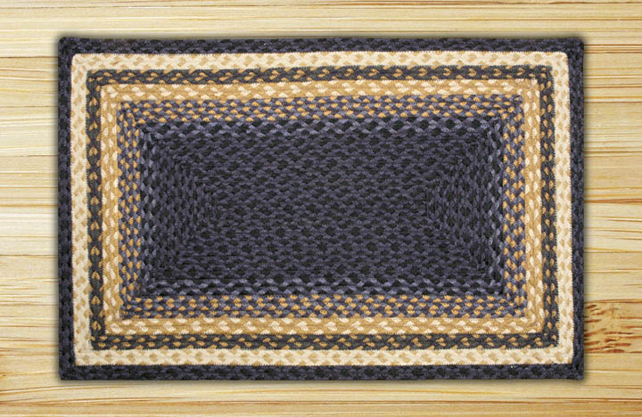 Picture of Capitol Importing 22-079 Lt. Blue-Dk. Blue-Mustard - 20 in. x 30 in. Rectangle Braided Rug