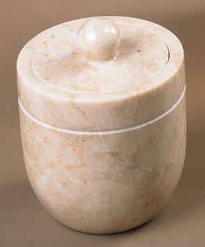 Champagne Marble Notch Cotton Ball Holder