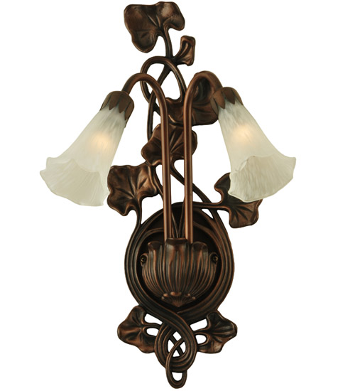 Picture of MEYDA 11239 11 in. W White Pond Lily 2 Light Wall Sconce