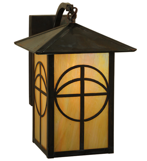 126147 9 in. W Seneca Circle Cross Curved Arm Wall Sconce