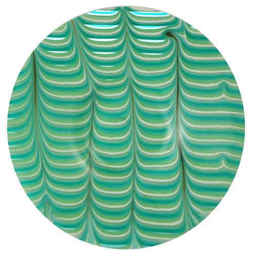 129205 13.75 in. W A Day At The Beach Fused Glass Plate