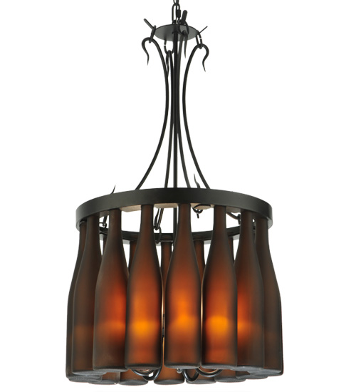 133651 18 in. W Tuscan Vineyard Villa 16 Wine Bottle Chandelier