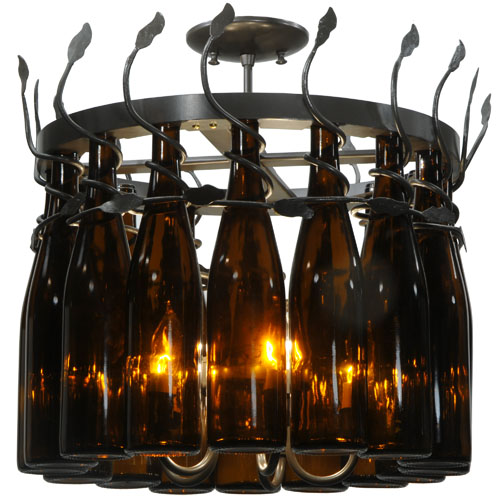 20.75 in. W Tuscan Vineyard Estate 16 Wine Bottle Chandelier
