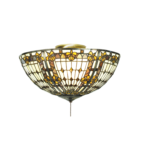 16 in. W Fleur-De-Lis Fan Light Fixture