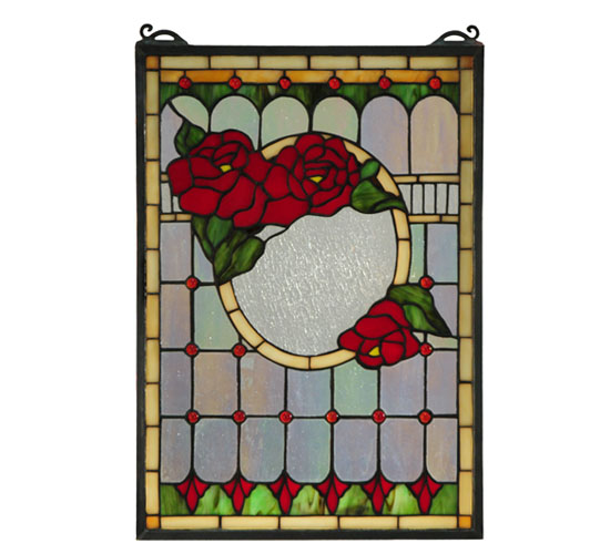 14 in. W x 20 in. H Morgan Rose Stained Glass Window