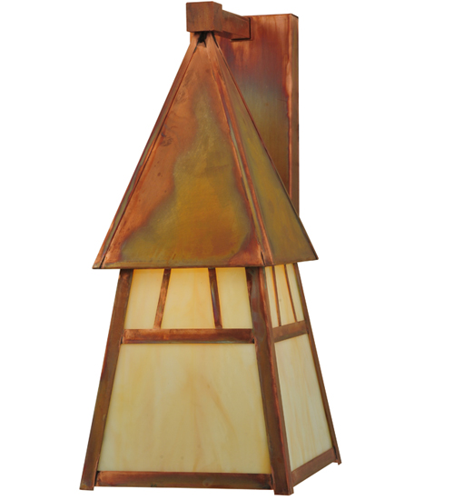 128875 7.40 in. Square Stillwater Double Bar Mission Wall Sconce