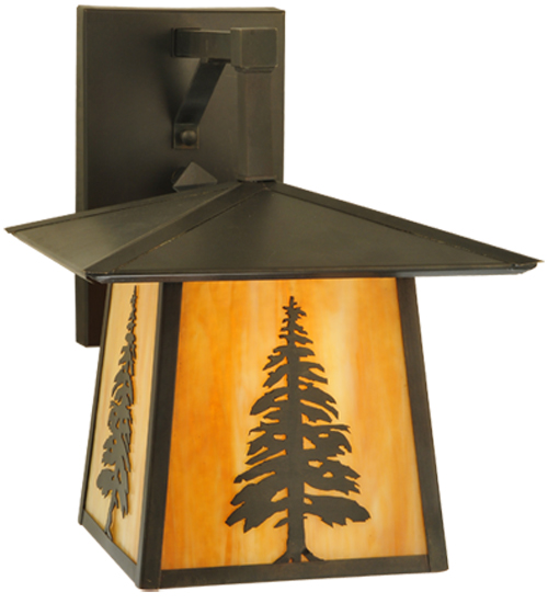 129499 12 in. W Stillwater Tall Pine Straight Arm Wall Sconce