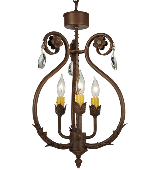 132457 12 in. W Antonia 3 Light with Crystals Chandelier