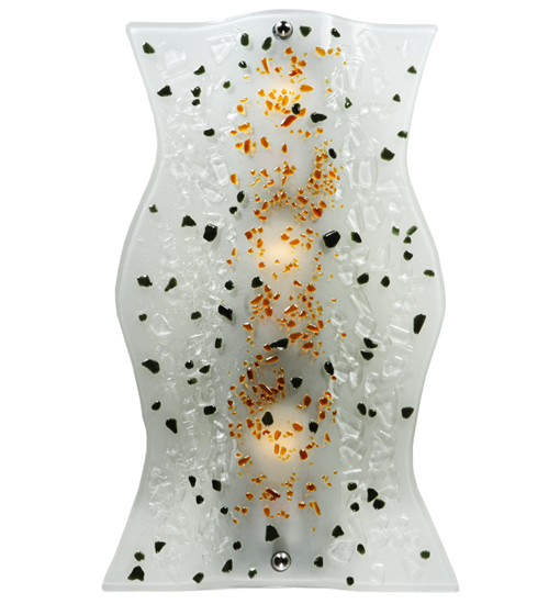 122731 12 in. W Ice Age Fused Glass Wall Sconce