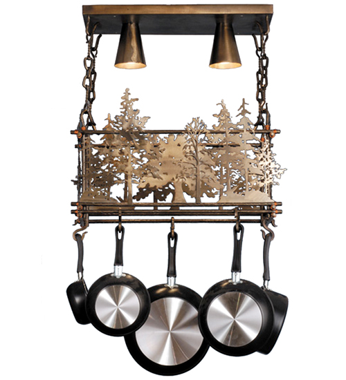 67397 24"H x 11"D x 24"L Forest Pot Rack