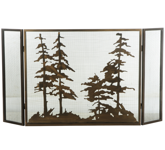 126060 56 in. W x 30 in. H Tall Pines Folding Fireplace Screen