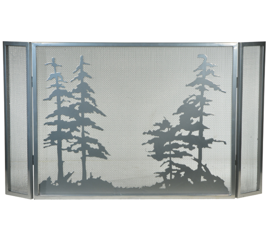 133721 50 in. W x 28 in. H Tall Pines Folding Fireplace Screen