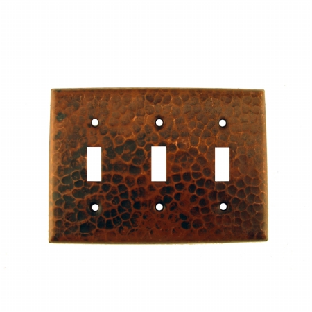 Picture of Premier Copper Products ST3 Switchplate - Triple Toggle Switch Cover