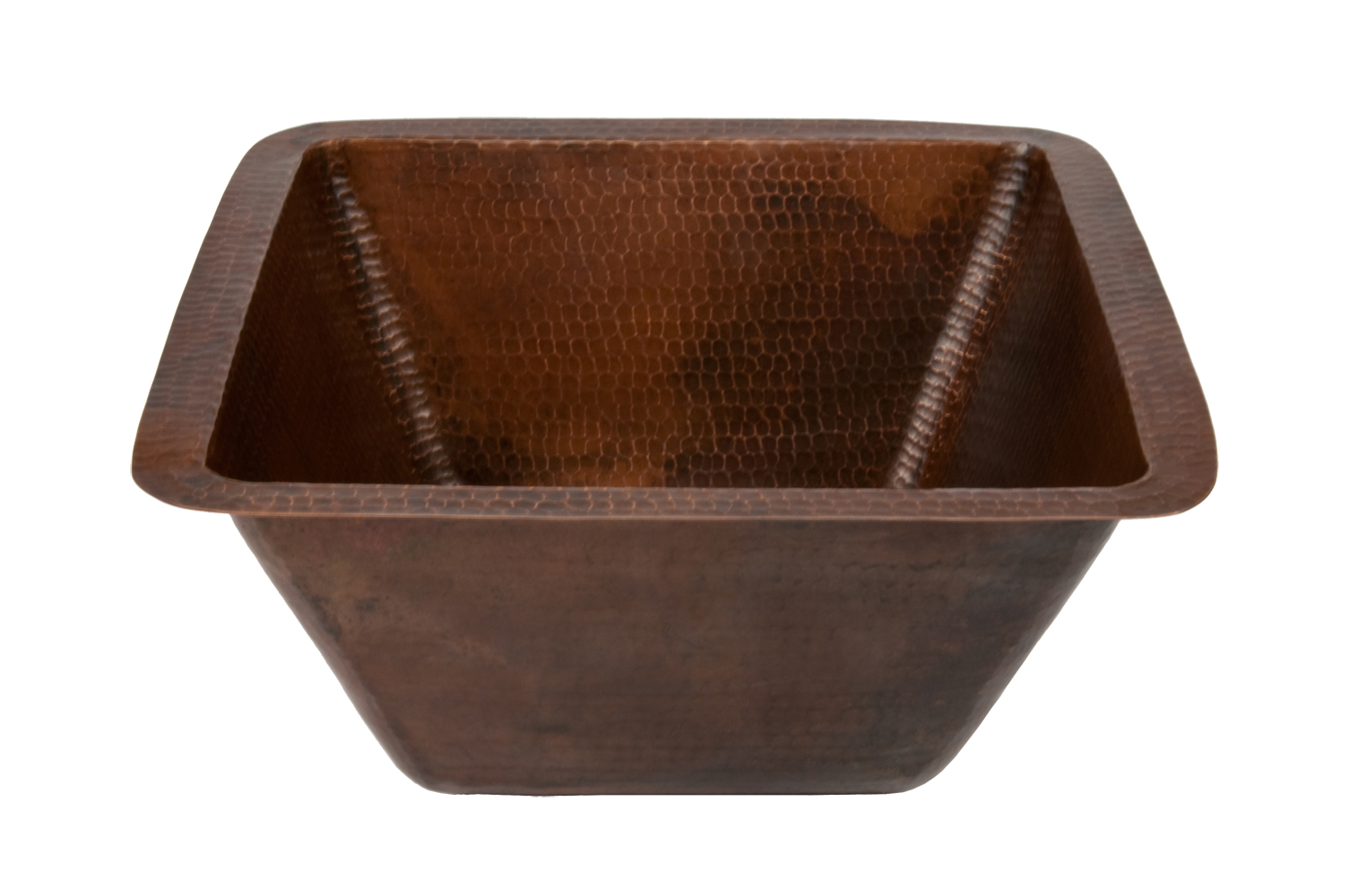 15 in. Square Hammered Copper Bar-Prep Sink - Oil Rubbed Bronze -  BetterBathroom, BE3131713