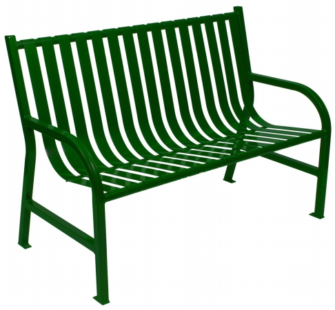 Picture of Witt Industries M4-BCH-GN Oakley Slatted Metal Bench - Green
