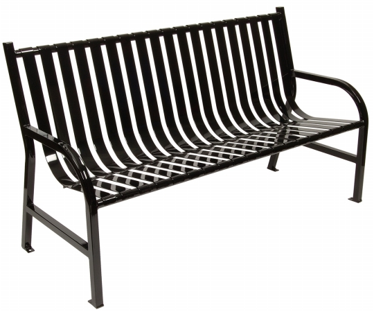 Picture of Witt Industries M5-BCH-BK 5 ft. Foot Slatted Metal Bench - Black