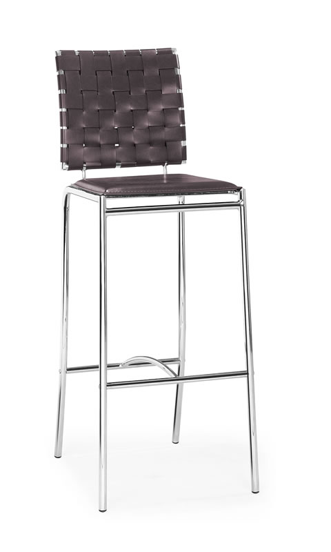 333070 Criss Cross Bar Chair - Espresso Set of 2 -  Zuo