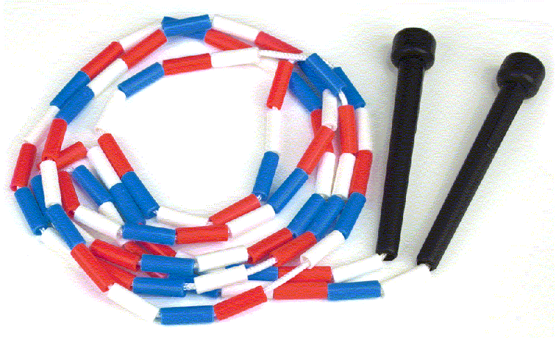 Picture of Brybelly Holdings SJMP-004 Red  white &amp; blue 7-foot jump rope with plastic segmentati