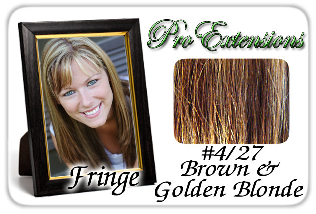 Picture of Brybelly Holdings PRFR-427 No. 4-27 Brown with Golden Highlights Pro Fringe Clip In Bangs