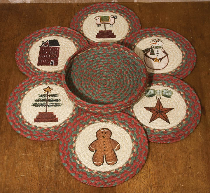 Picture of Capitol Importing 56-1120 Winter - Set of 7 Trivets in a Basket