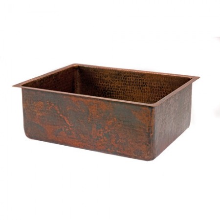 Picture of Premier Copper Products KSDB30199 30 in. Copper Hammered Kitchen Single Basin Sink