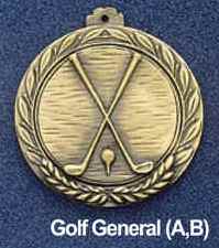 GOLF GENERAL MEDALLION with RIBBON - Pack of 100