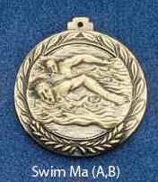 SWIM MALE MEDALLION with RIBBON - Pack of 100