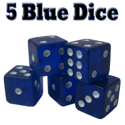 Picture of Brybelly Holdings ACC-0028 5 Blue Dice - 16 mm