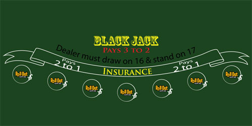 Picture of Brybelly Holdings TAB-1001 Rollout Gaming Blackjack Table Top
