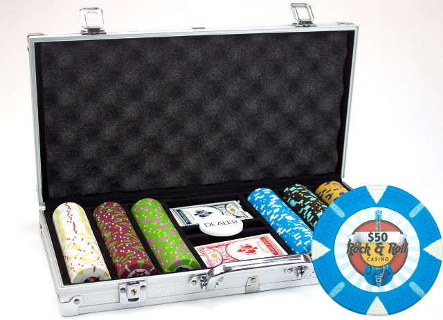 Picture of Brybelly Holdings CSRR-300AL 300Ct Claysmith Gaming Rock & Roll Chip Set in Aluminum