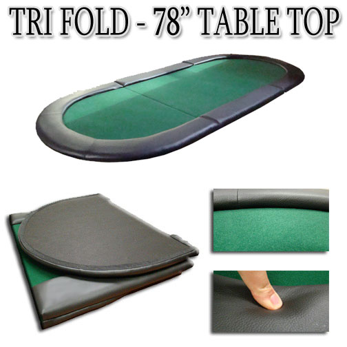 Picture of Brybelly Holdings TAB-0005 Green 78 in.x35 in. Tri-Fold Poker Table Top