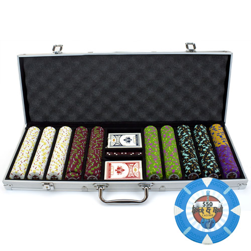 Picture of Brybelly Holdings CSRR-500AL 500Ct Claysmith Gaming Rock Roll Chip Set in Aluminum