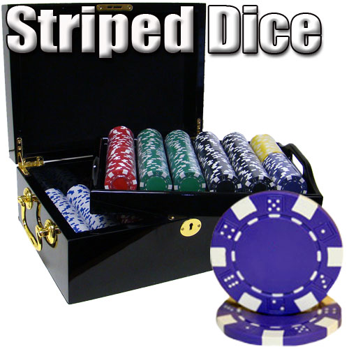 Picture of Brybelly Holdings PCS-1403M 500 Ct - Pre-Packaged - Striped Dice 11.5 G - Black Mahogany