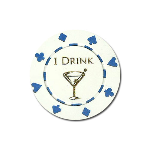 Picture of Brybelly Holdings BAR-4082 25 White 1 Drink Bar Token Chips