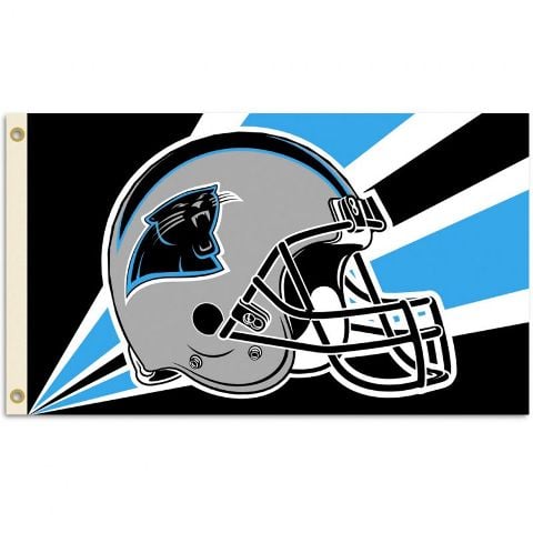 Picture of Fremont Die 94228B 3 ft. X 5 ft. Carolina Panthers Flag with Grommetts