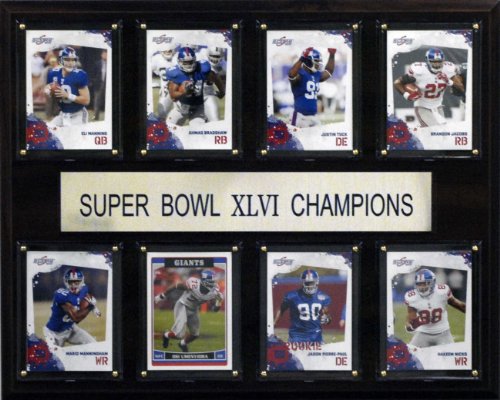 C & I Collectables 1215SB46NYG8C NFL 12 X 15 New York Giants Super Bowl XLVI 8 Card Champions Plaque -  C & I Collectables Inc