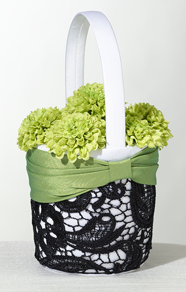 Lillian Rose FB750 Flower Basket - Green and Black