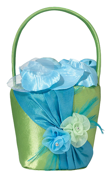Lillian Rose FB820 Flower Basket - Blue and Green