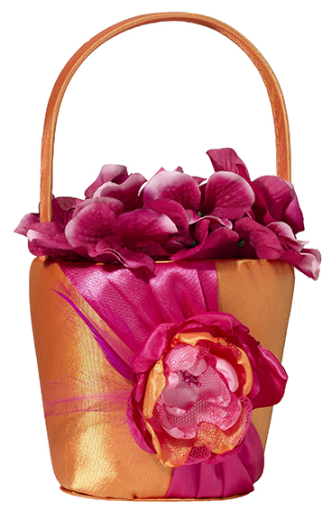 Lillian Rose FB830 Flower Basket - Hot Pink and Orange