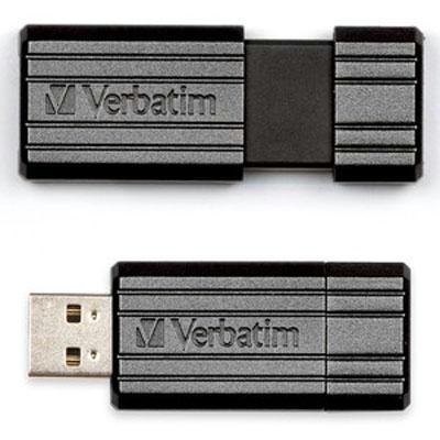 Picture of Verbatim 49065 PinStripe 64GB USB 2.0 Flash Drive - Black