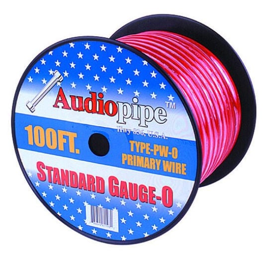 Picture of APipe 25ft Roll 0 ga Red Power Wire 4 - PW025RED