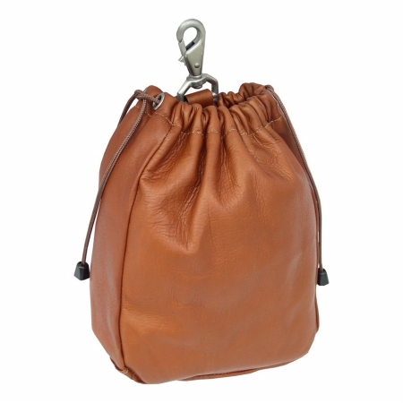 Picture of Piel Leather 2140 Large Drawstring Pouch- Saddle