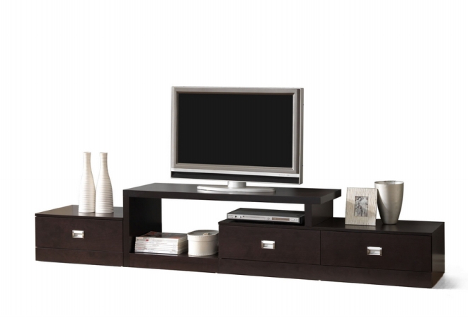 Picture of Baxton Studios FTV-4125 Marconi Brown Asymmetrical Modern TV Stand