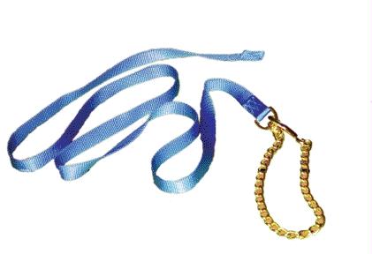 Picture of Hamilton Halter Company - Nylon Lead With Chain & Snap- Blue 7 Feet - 17D24 BL