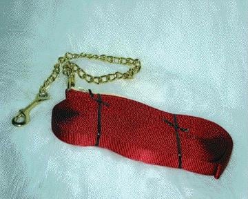 Picture of Hamilton Halter Company - Lunge Line With 24 Inch Chain Single Thick- Red 26 Feet - 23D24 RD