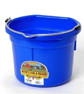 Picture of Miller Mfg Co Inc Flat Back Plastic Bucket- Blue 8 Quart - P8FBBLUE